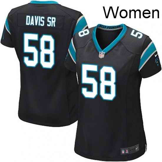 Womens Nike Carolina Panthers 58 Thomas Davis Game Black Team Color NFL Jersey